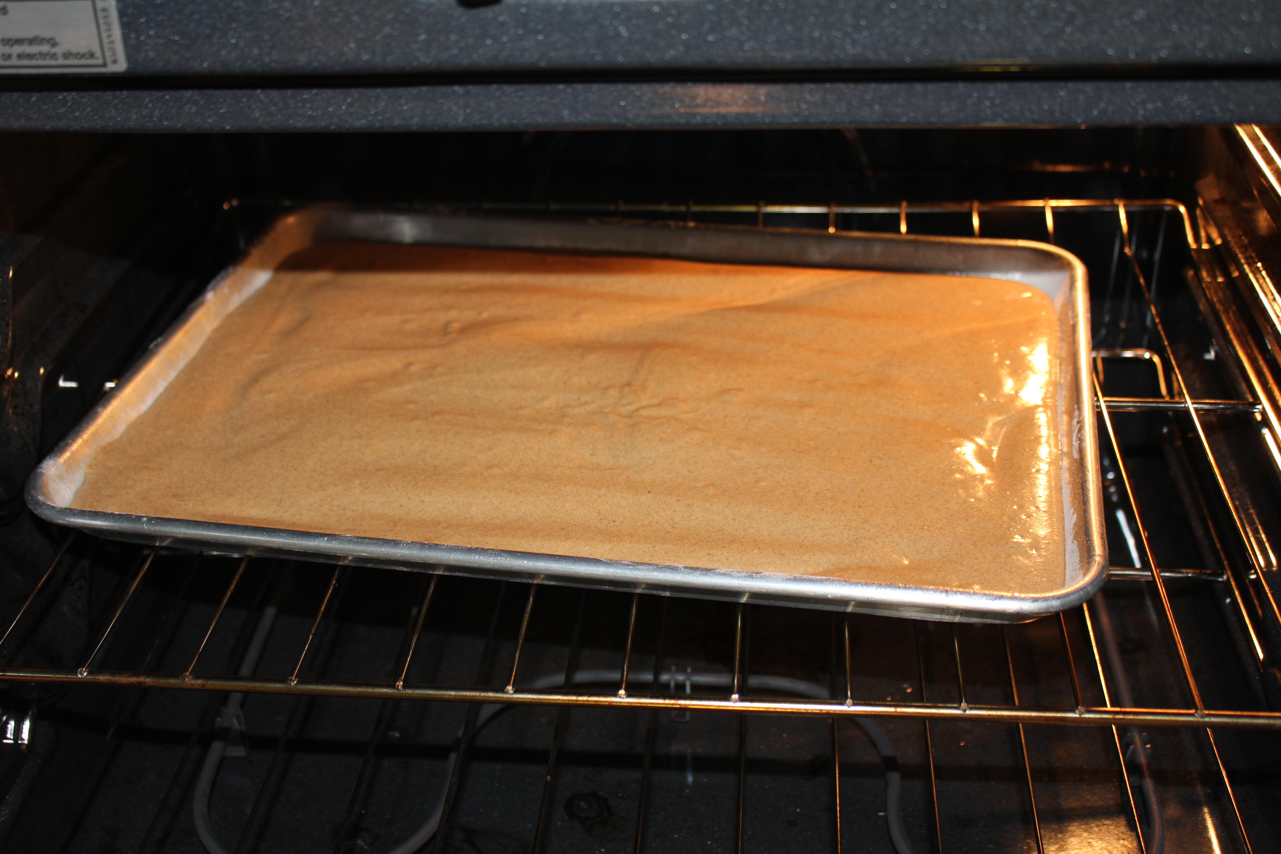 pumpkin roll baking
