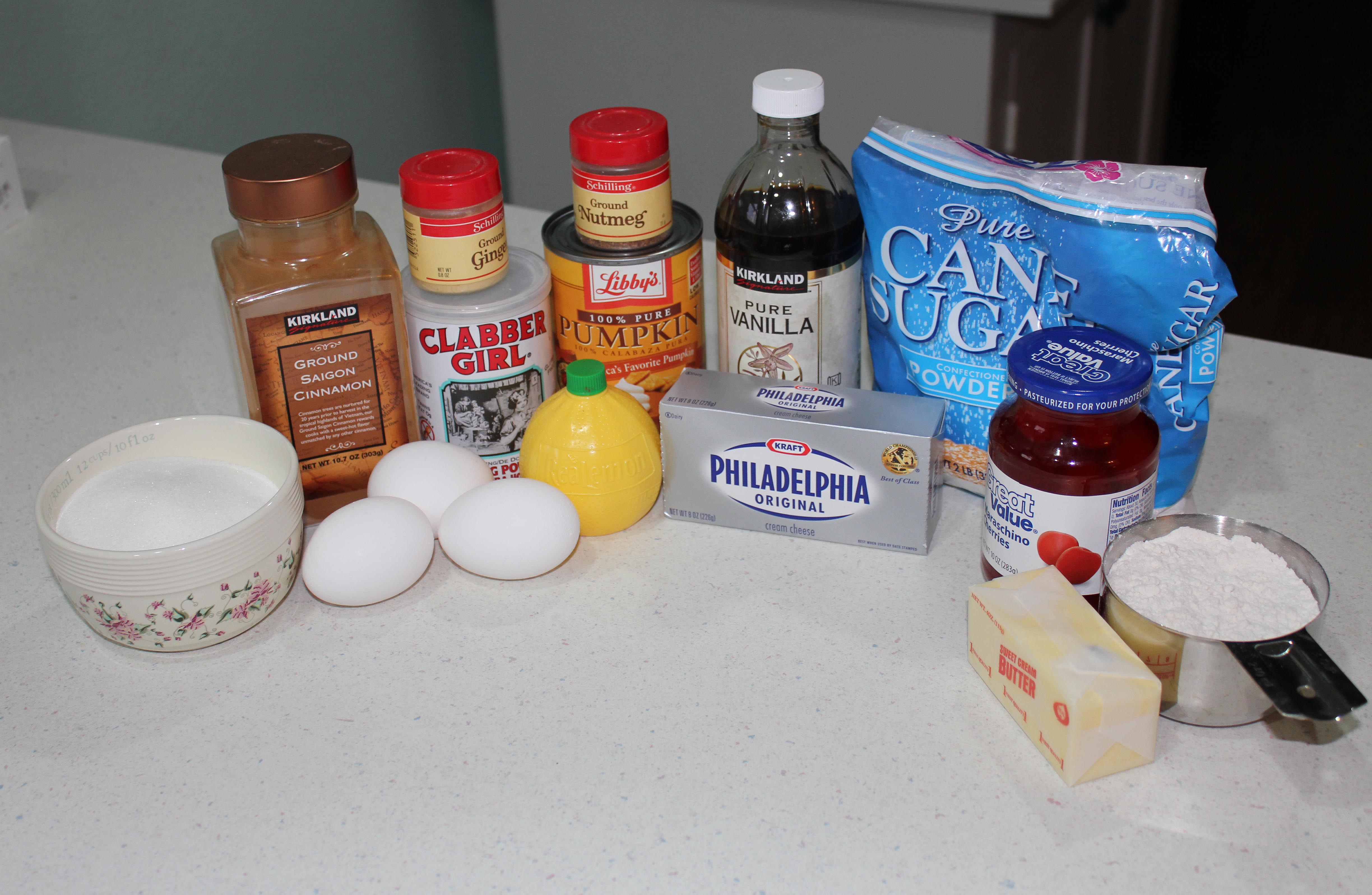 Pumpkin Roll ingredients