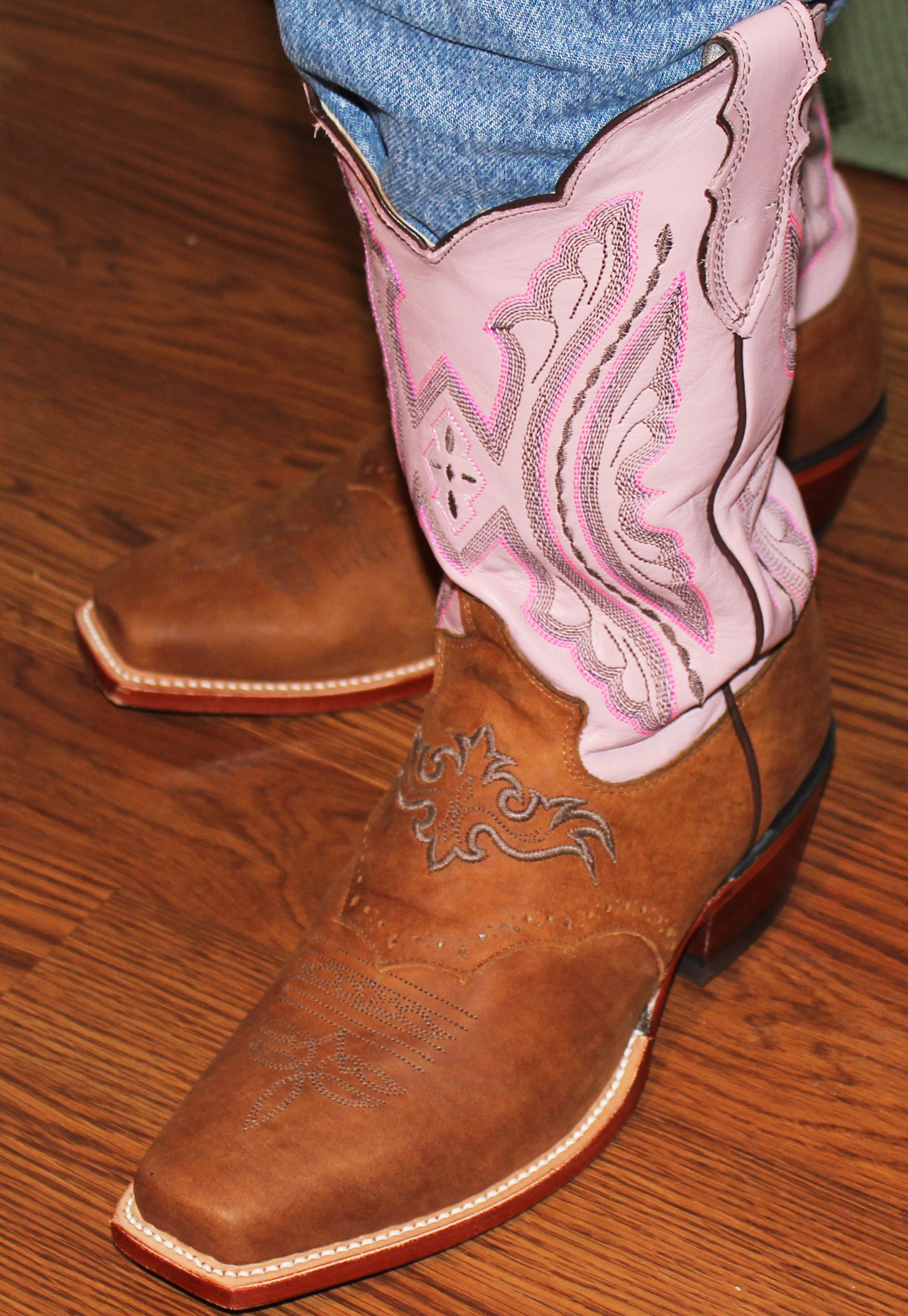 boots on feet side view