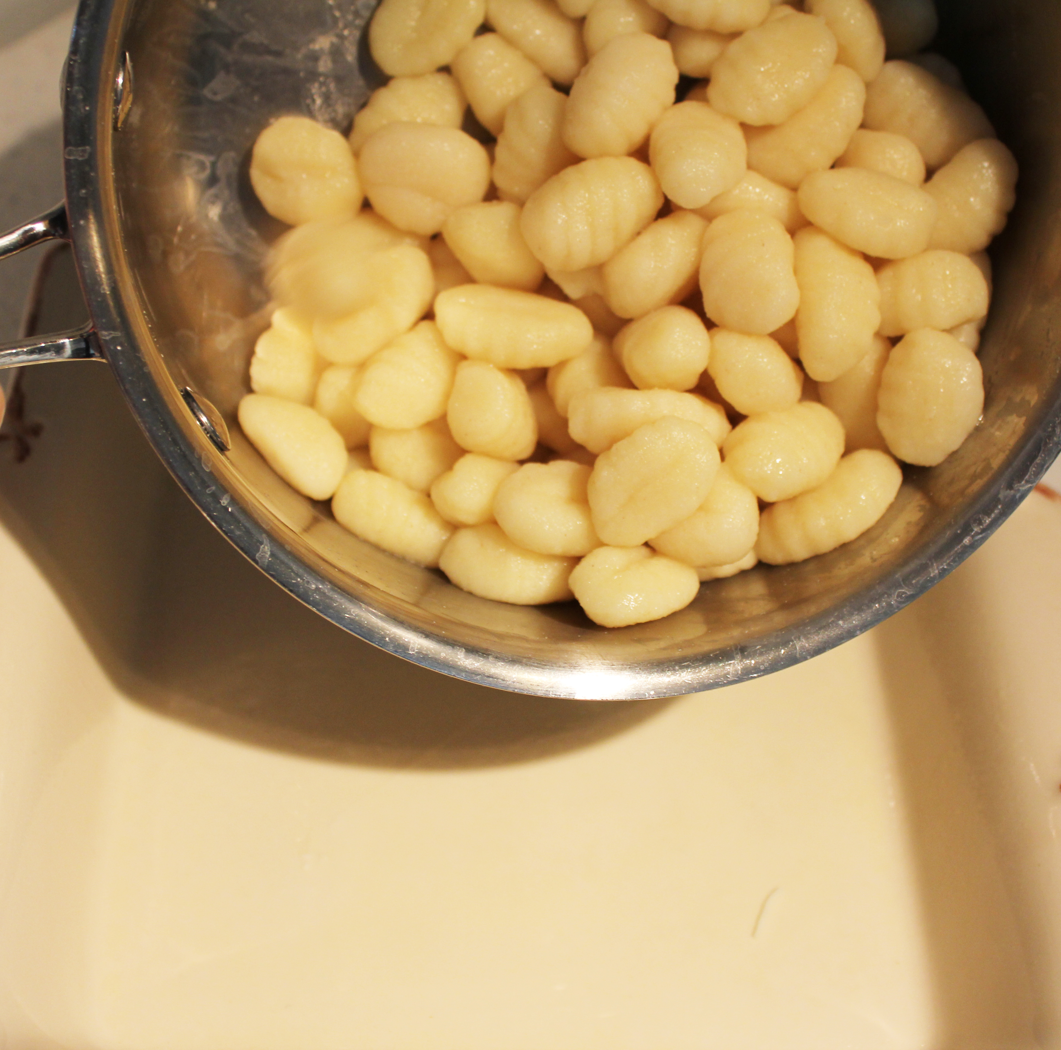 gnocchi into dish