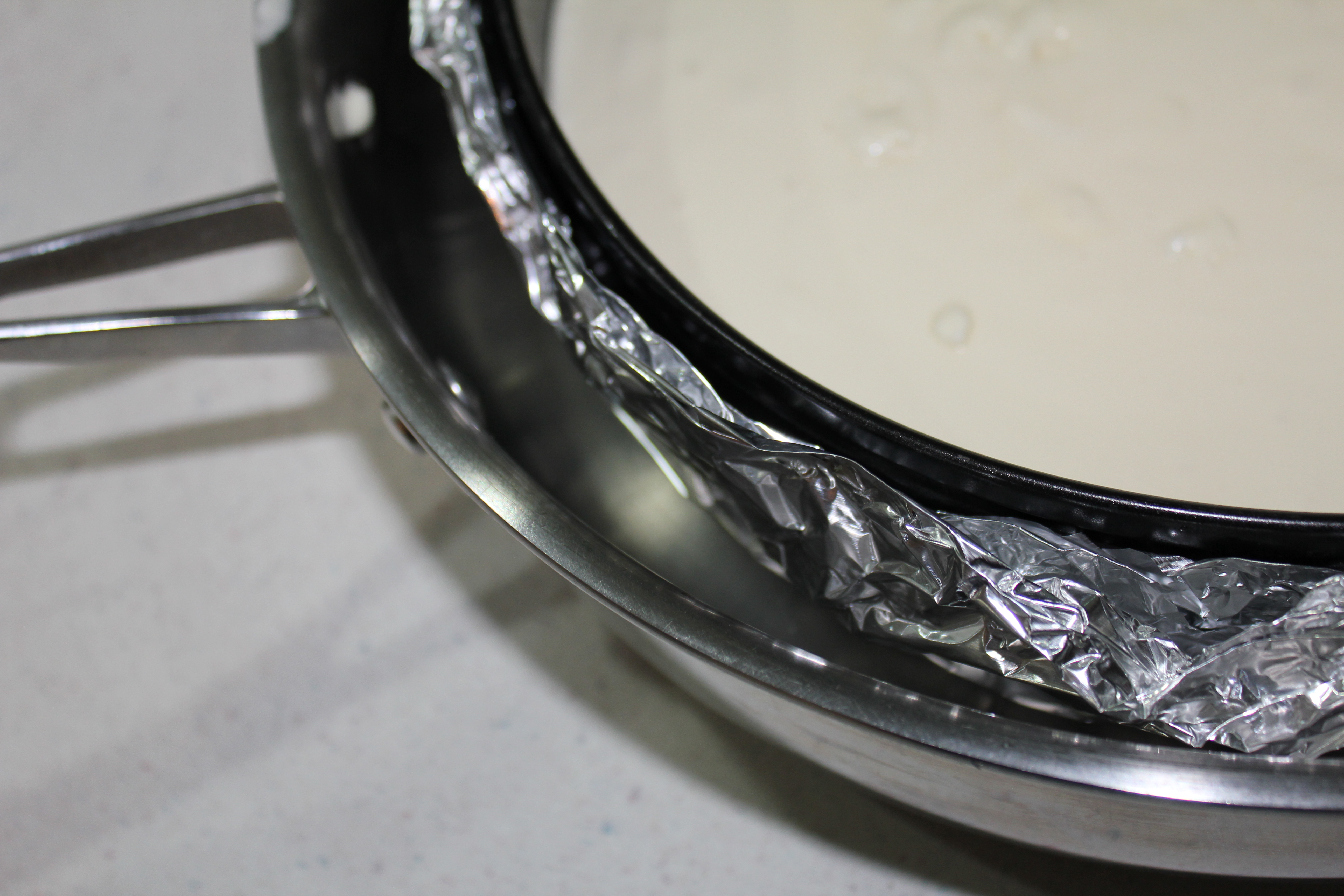 You want the water to come about an inch up the side of the pan.