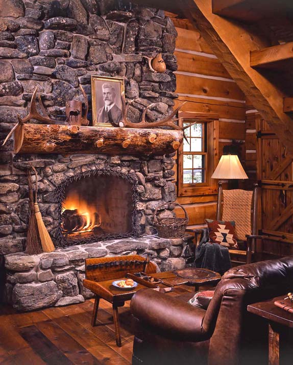 fireplace at Harts