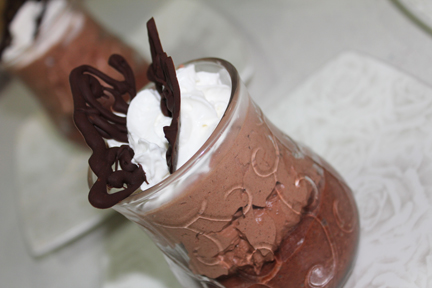 chocolate butterfly in mousse cup