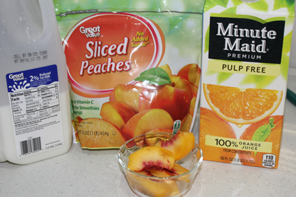 Peach Smoothie ingredients