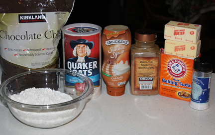 Ingredients for Oatmeal Carmelitas
