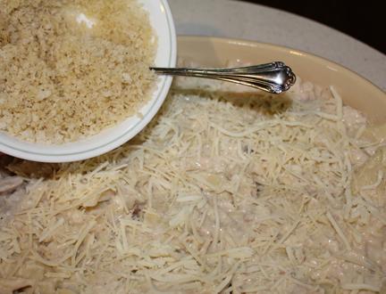 Top with Panko crumbs.