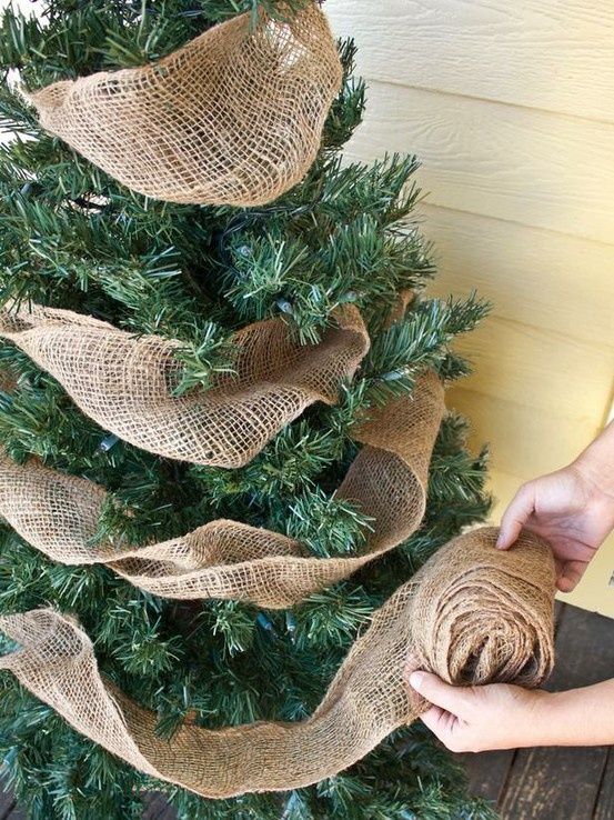 vintage tree burlap
