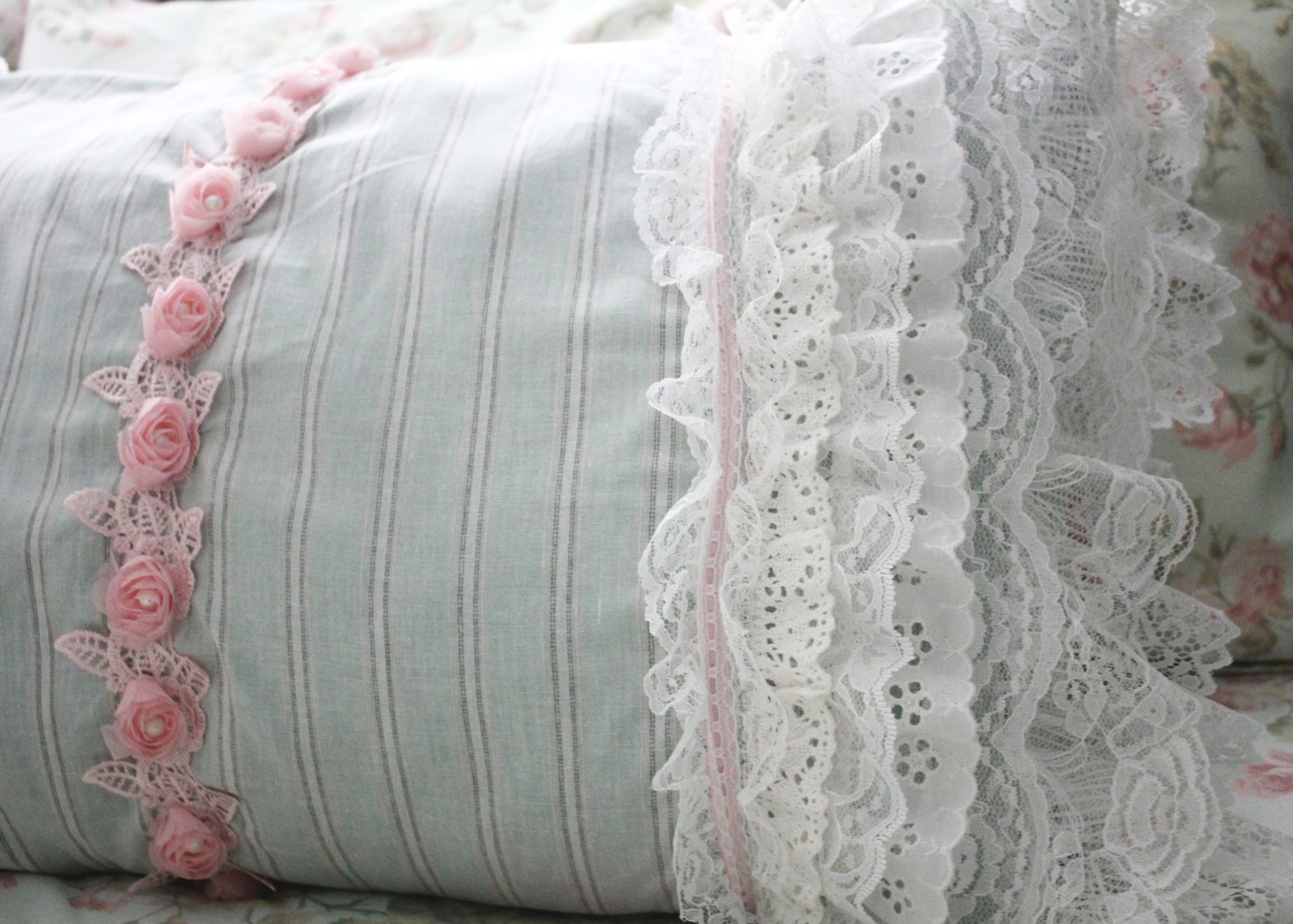 DIY Lace Pillow Shams Shanna Hatfield